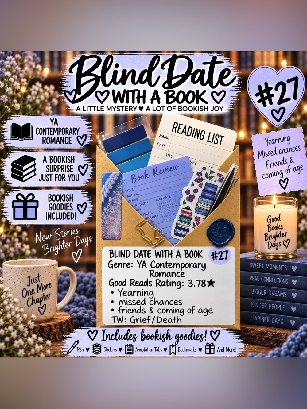Blind Date With A Book #27 - YA Contemporary Romance Book & Accessories
